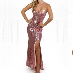 Boubou sequin pink maxi dress